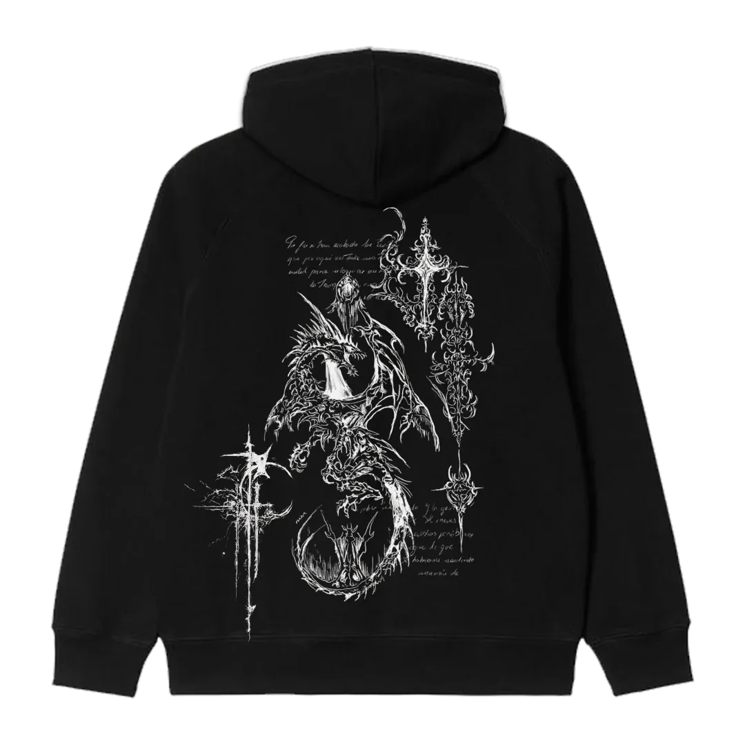 Profane Manuscript Oversized Hoodie - styleflea