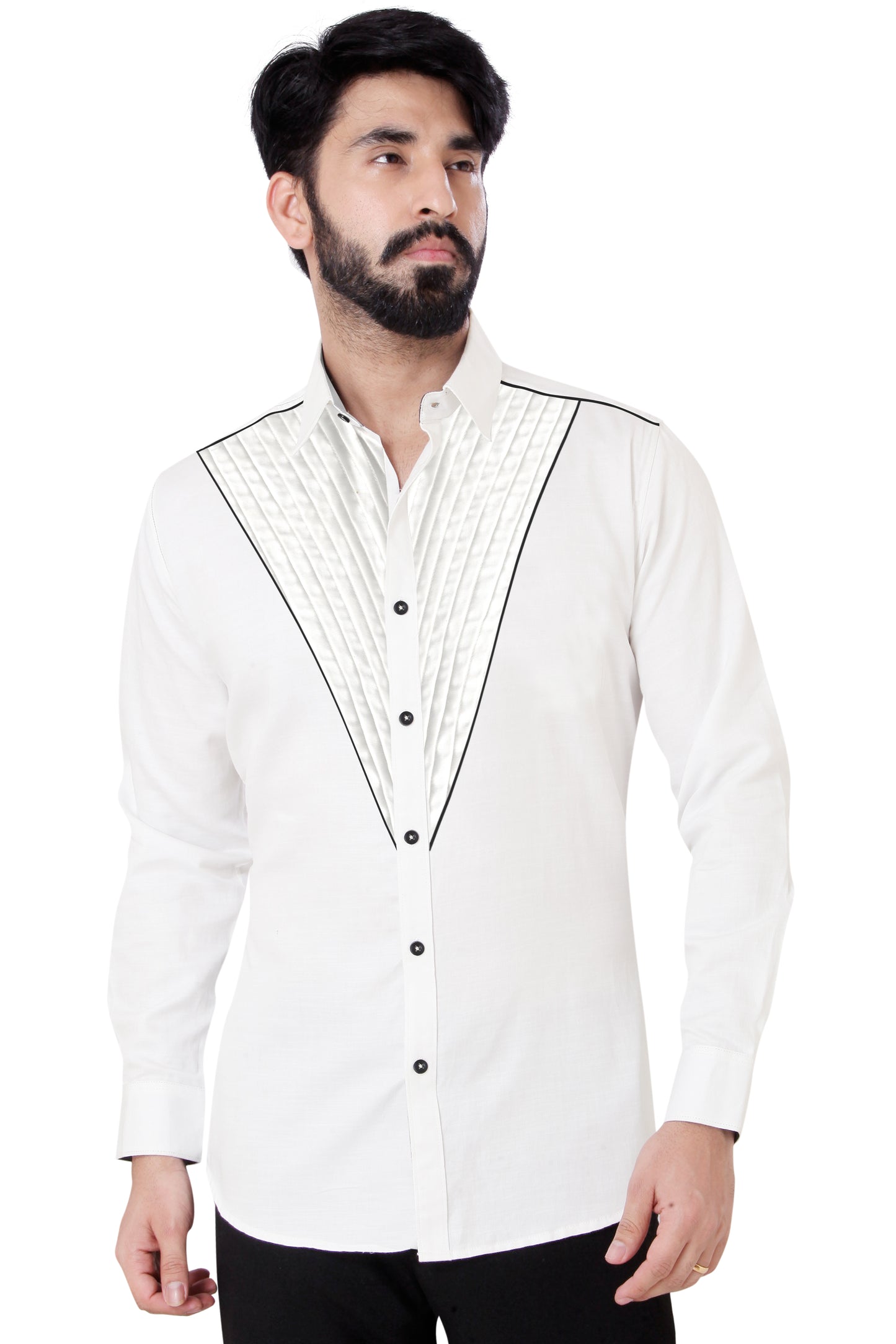 White Tuxedo Men's Shirt