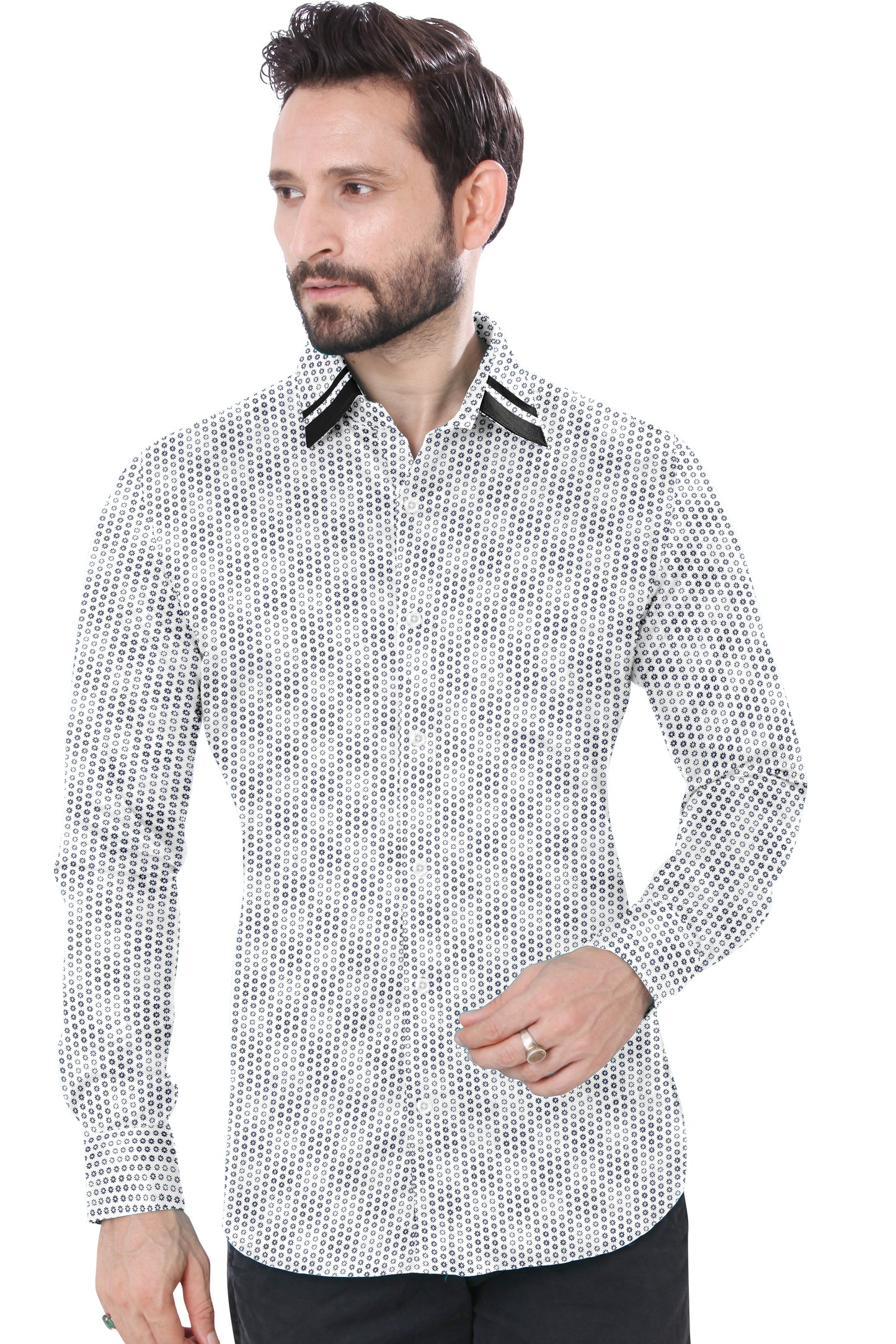 White and Black Checkered Men's Shirt