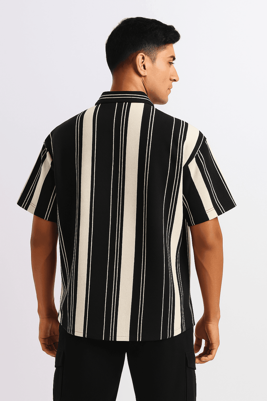 Black Urban Stripe Knit Shirt - styleflea
