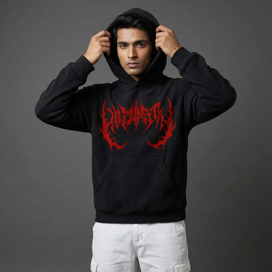 Crimson Reliquary Oversized Hoodie - styleflea