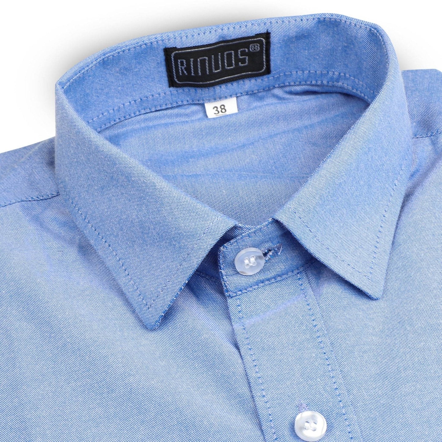 Blue Grey Elbow Patch Cotton Shirt - styleflea