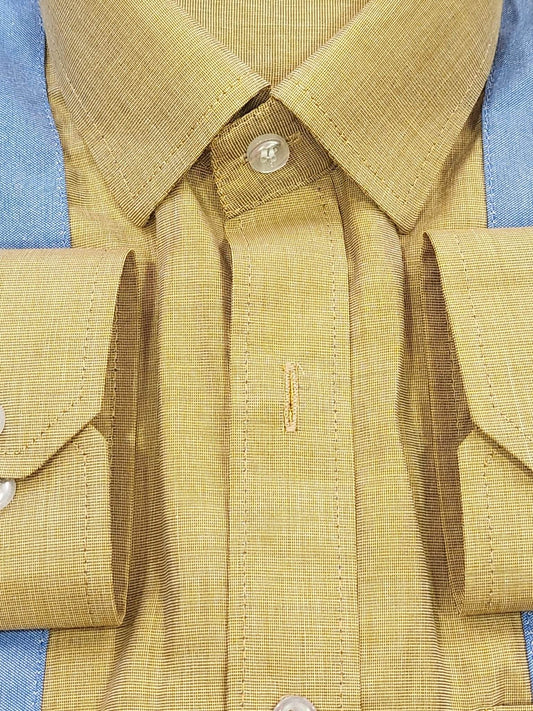 Color Block Blue & Yellow Cotton Shirt - styleflea