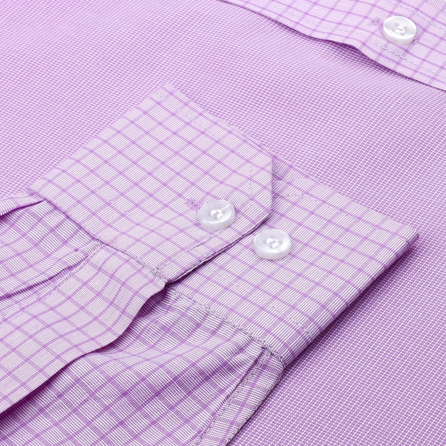 Lavender Checkered Cotton Shirt - styleflea