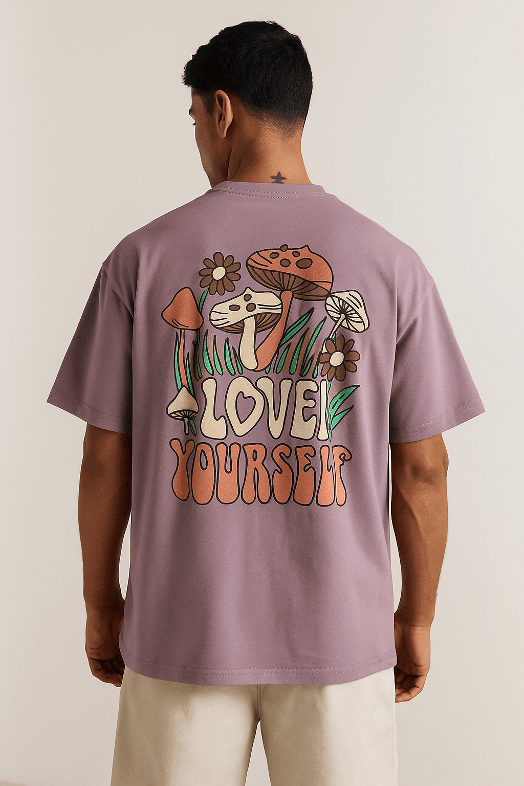 Love Yourself Drop Shoulder T-Shirt - Lilac - styleflea