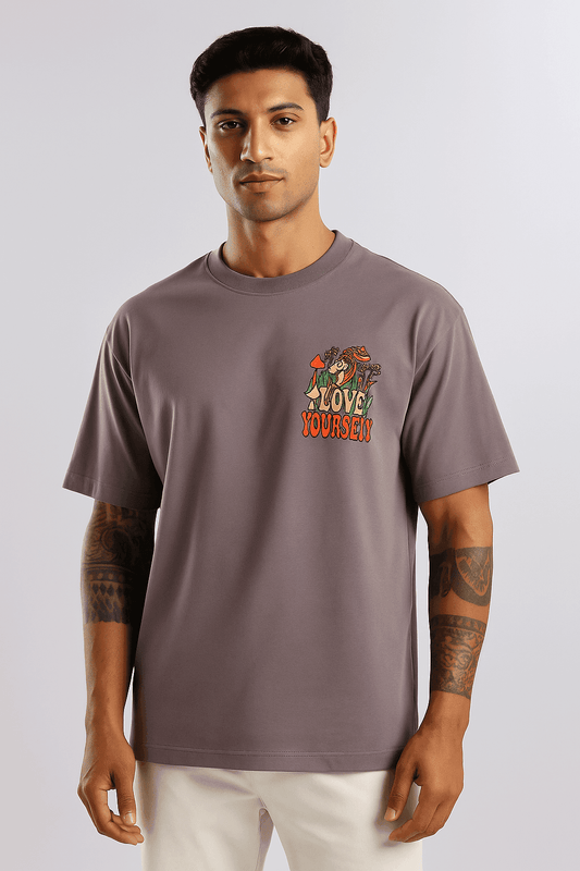 Love Yourself Drop Shoulder T-Shirt - Lilac - styleflea