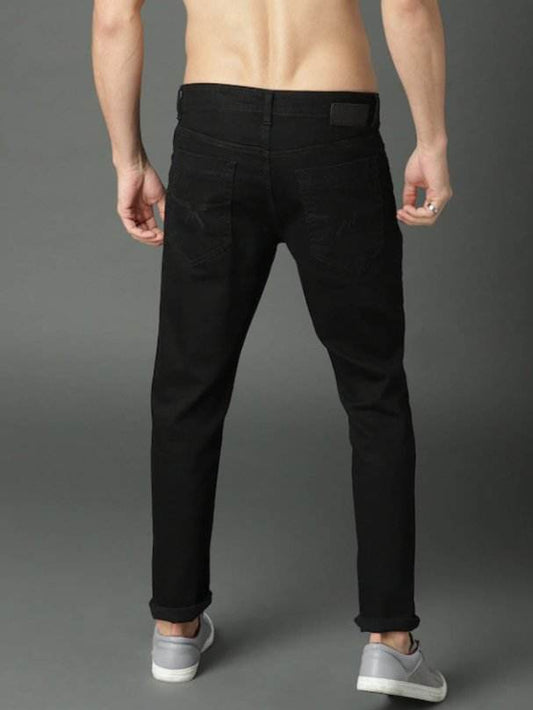 Men Black Slim Fit Mid-Rise Clean Look Stretchable Jeans - styleflea