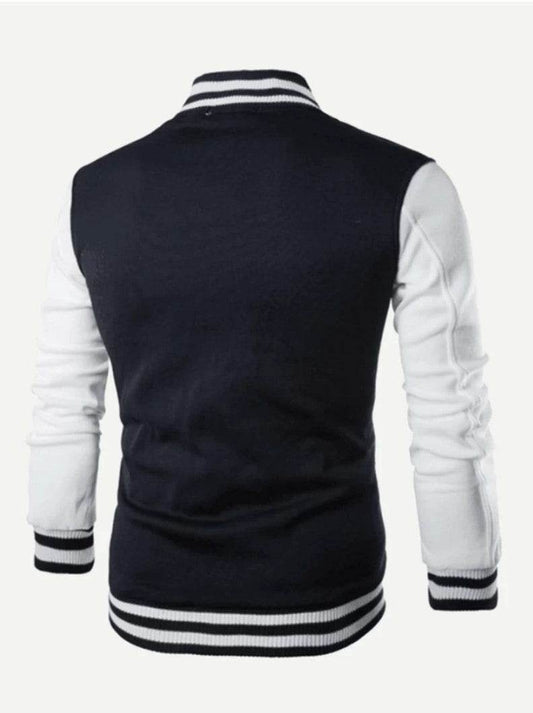 Men Cut And Sew Panel Jacket - Black - styleflea