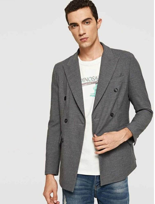Men Double Breasted Blazer - styleflea