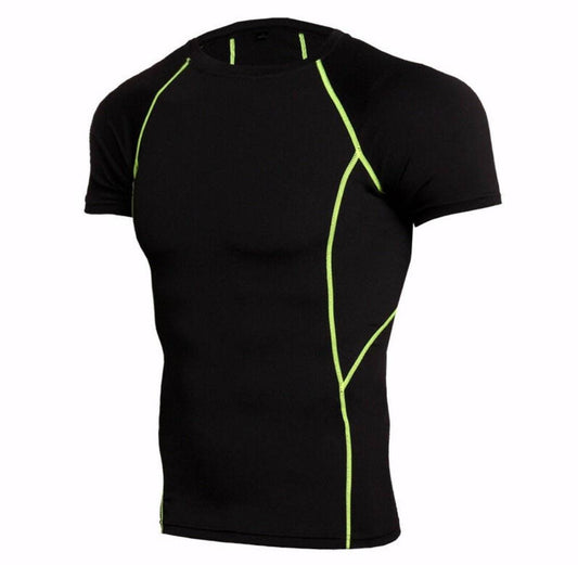 Men Workout Gym T-shirts High Elastic Quick Dry Running Set - styleflea