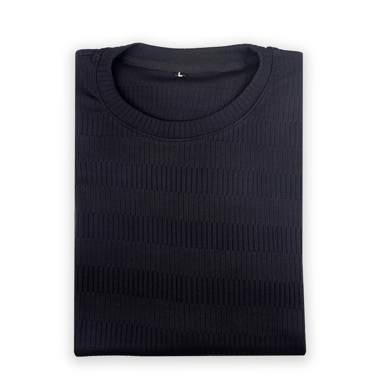 Black Ribbed Oversized T-Shirt - Textured Edition - styleflea