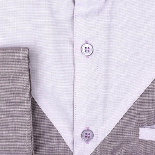 Men's White & Purple Cotton Shirt - styleflea