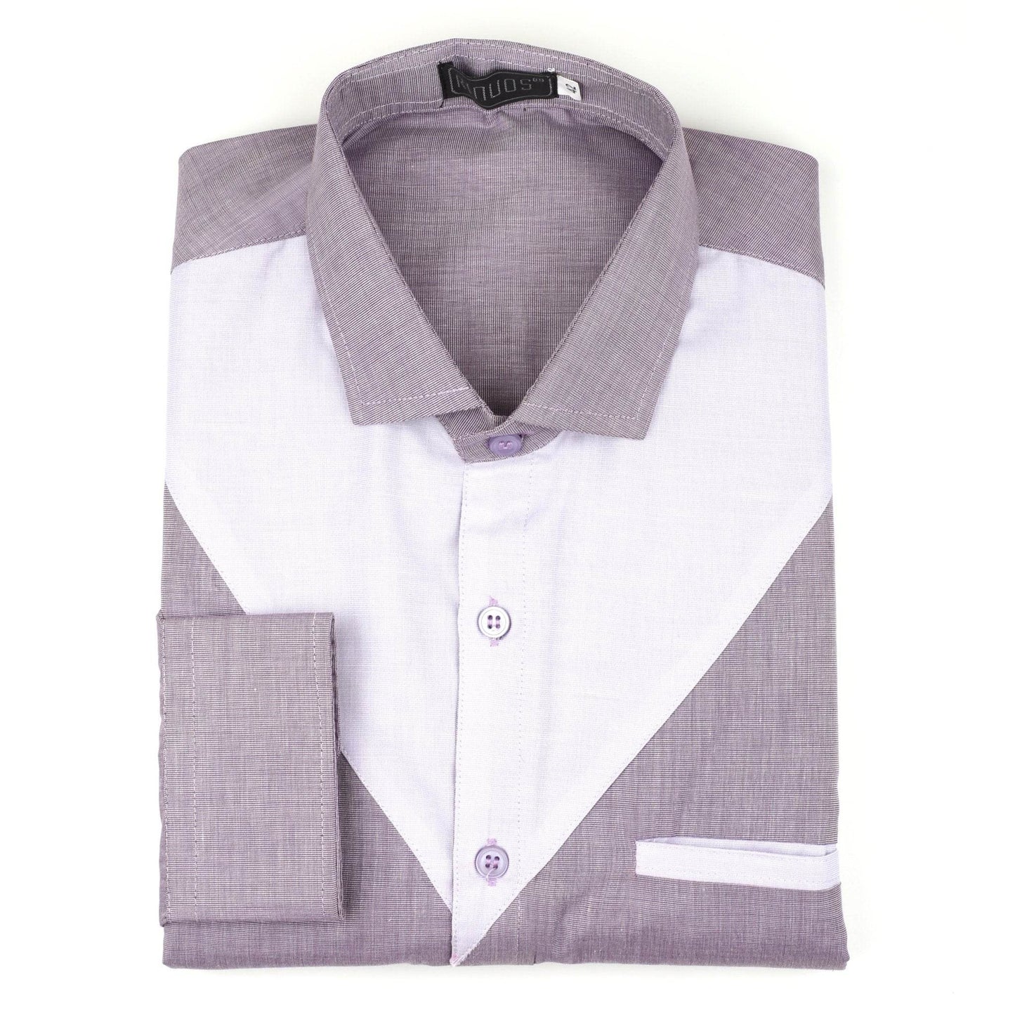 Men's White & Purple Cotton Shirt - styleflea