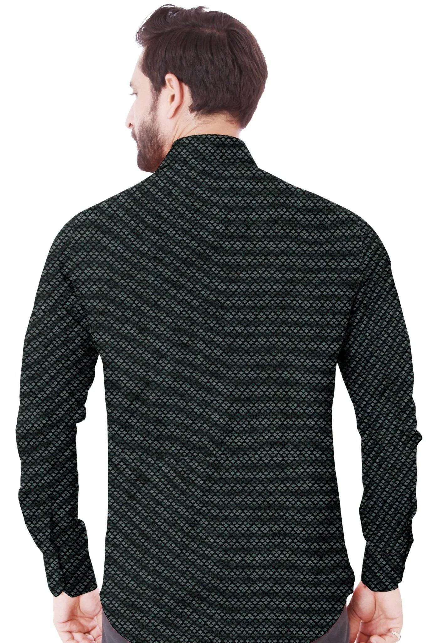 Midnight Diamond Pattern Cotton Shirt - styleflea