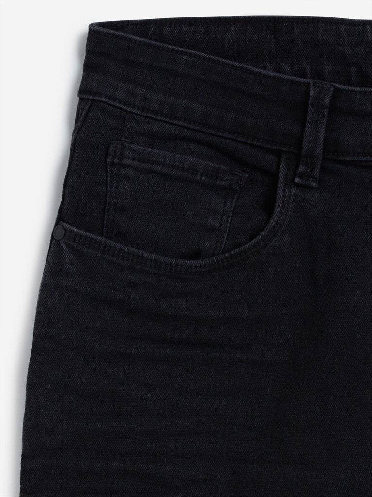 Black Distressed Slim-Fit Hendrix Shorts - styleflea
