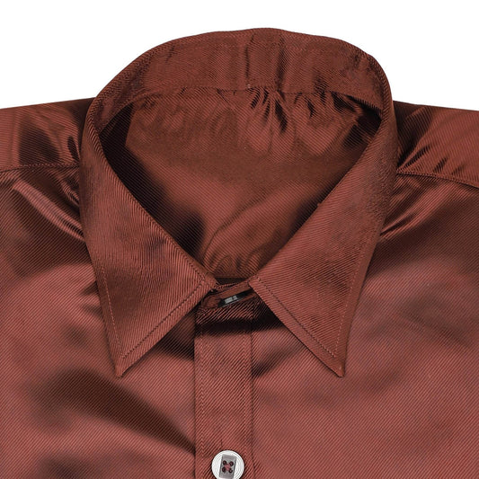Satin Maroon Shirt - styleflea