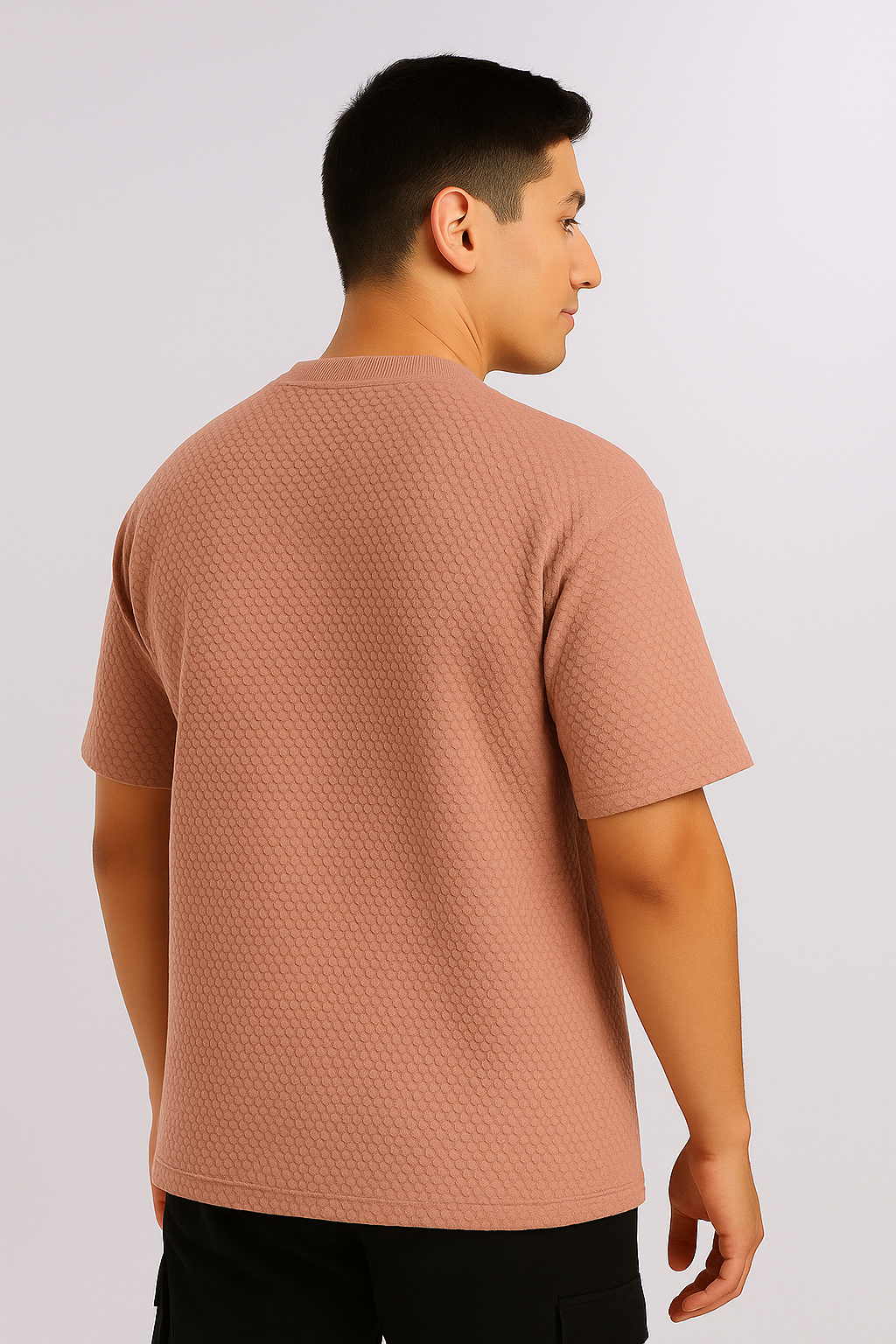 Dusty Rose Ribbed T-Shirt – Ultra Stretch Edition