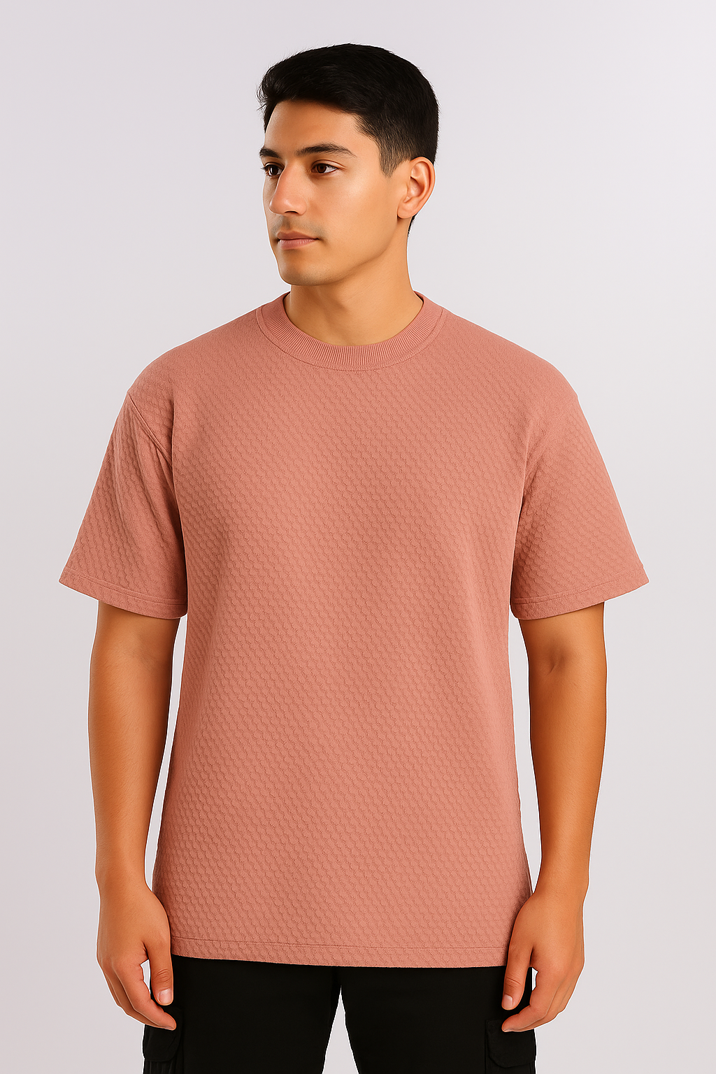 Dusty Rose Ribbed T-Shirt – Ultra Stretch Edition