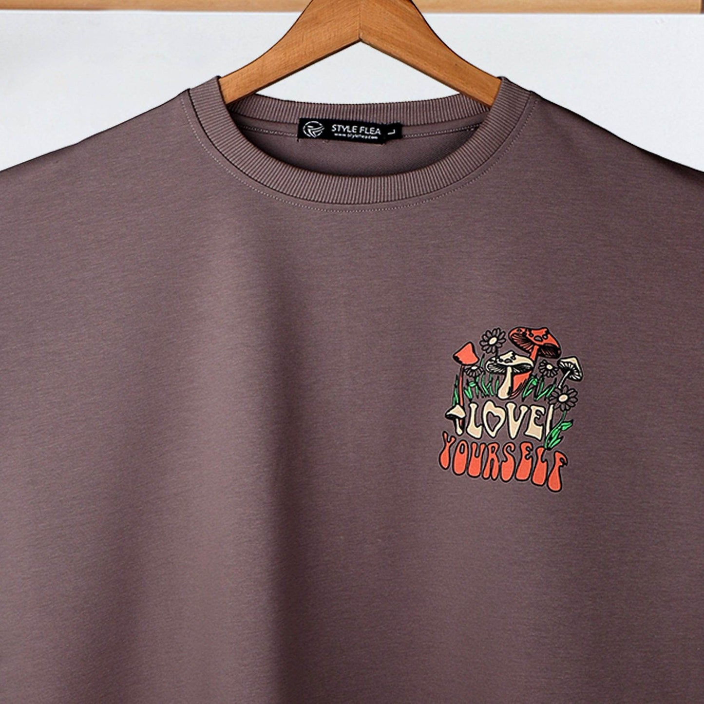 Love Yourself Drop Shoulder T-Shirt - Lilac - styleflea