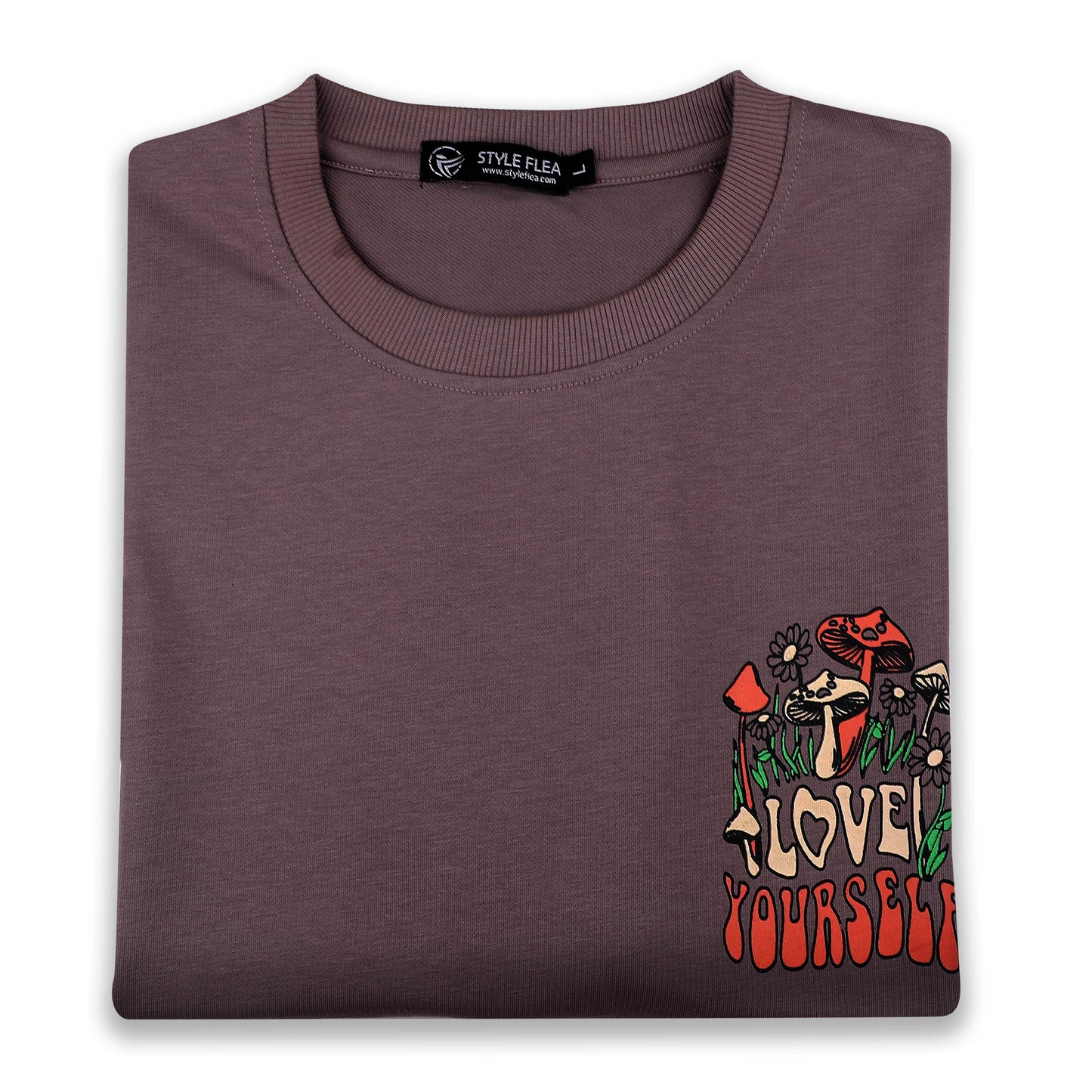 Love Yourself Drop Shoulder T-Shirt - Lilac - styleflea