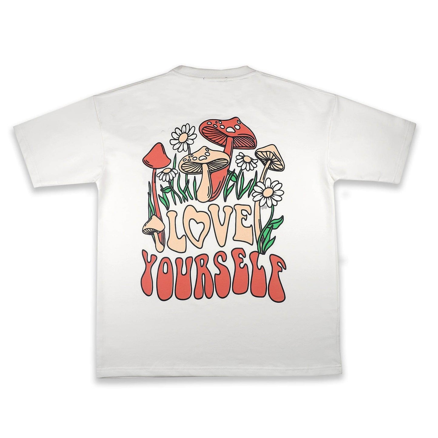 Love Yourself Drop Shoulder T-Shirt - White - styleflea