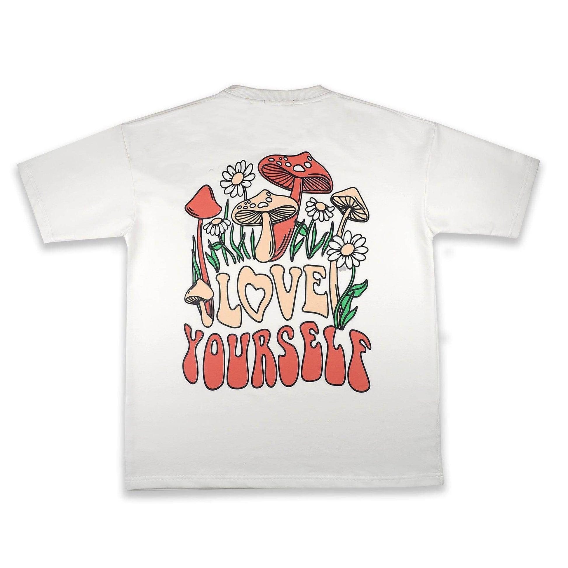 Love Yourself Drop Shoulder T-Shirt - White - styleflea