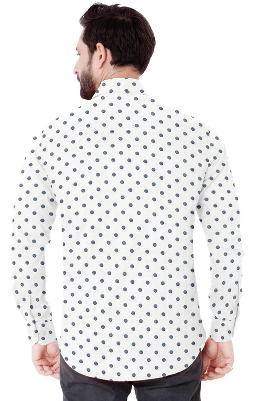 White Polka Dot Cotton Shirt - styleflea