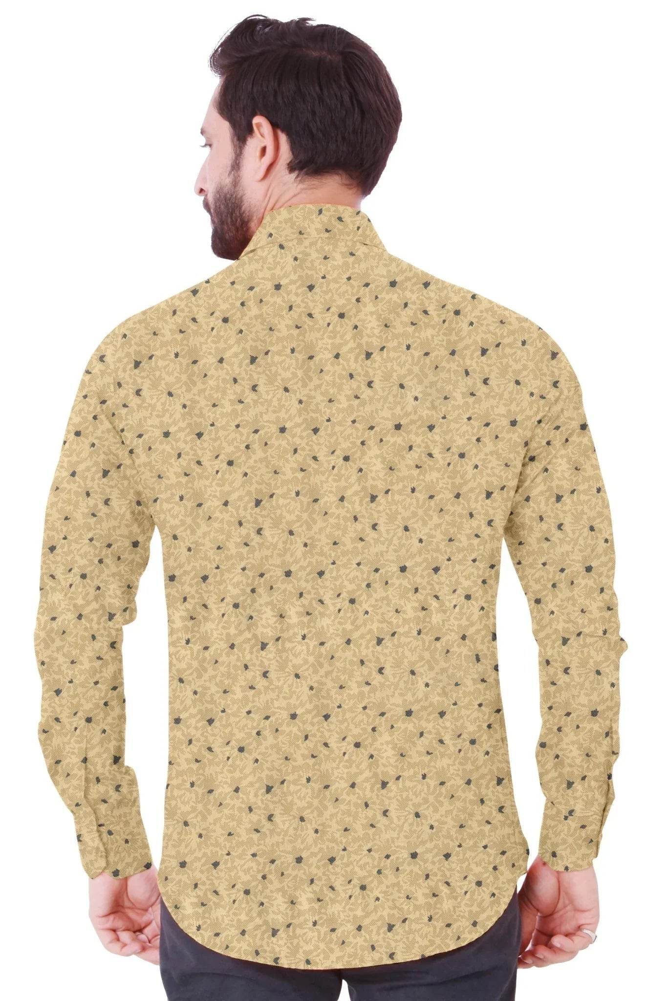 Yellow Printed Cotton Shirt - styleflea
