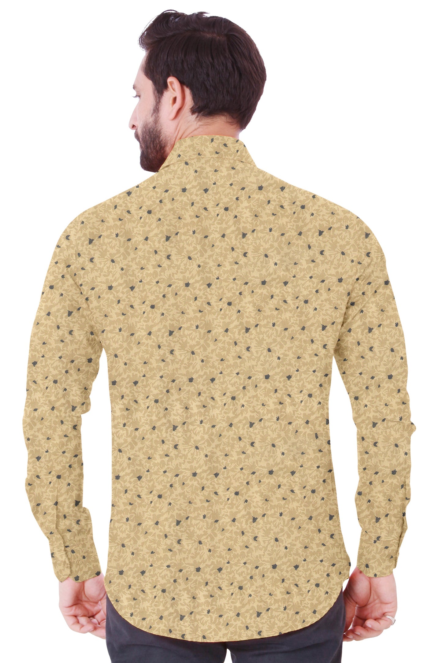 Men's Yellow Printed Casual Full Sleeves 100% Cotton - Styleflea