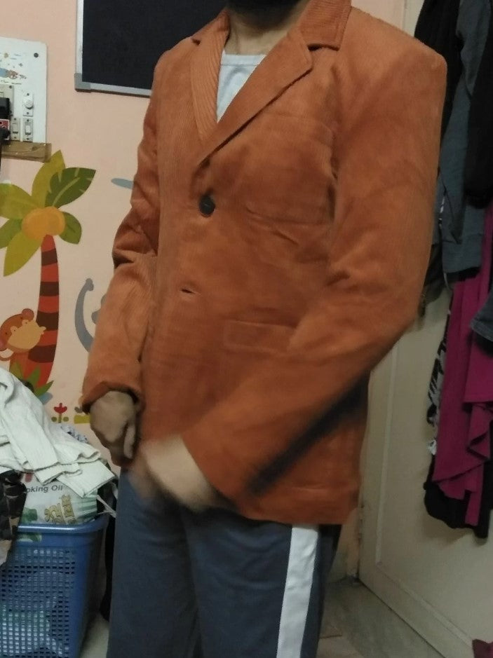 Men Single Breasted Pocket Patched Blazer