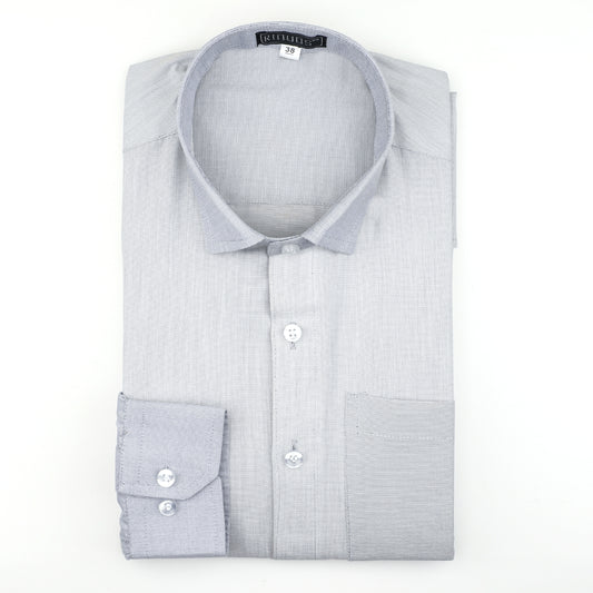 Sleek Grey Checkered Men's Shirt