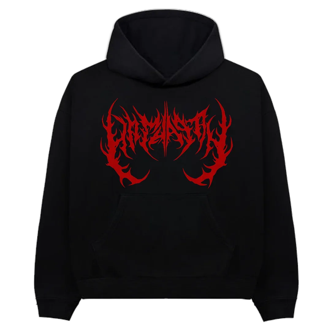 Crimson Reliquary Oversized Hoodie - styleflea