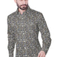 Men Printed Casual Grey Shirt