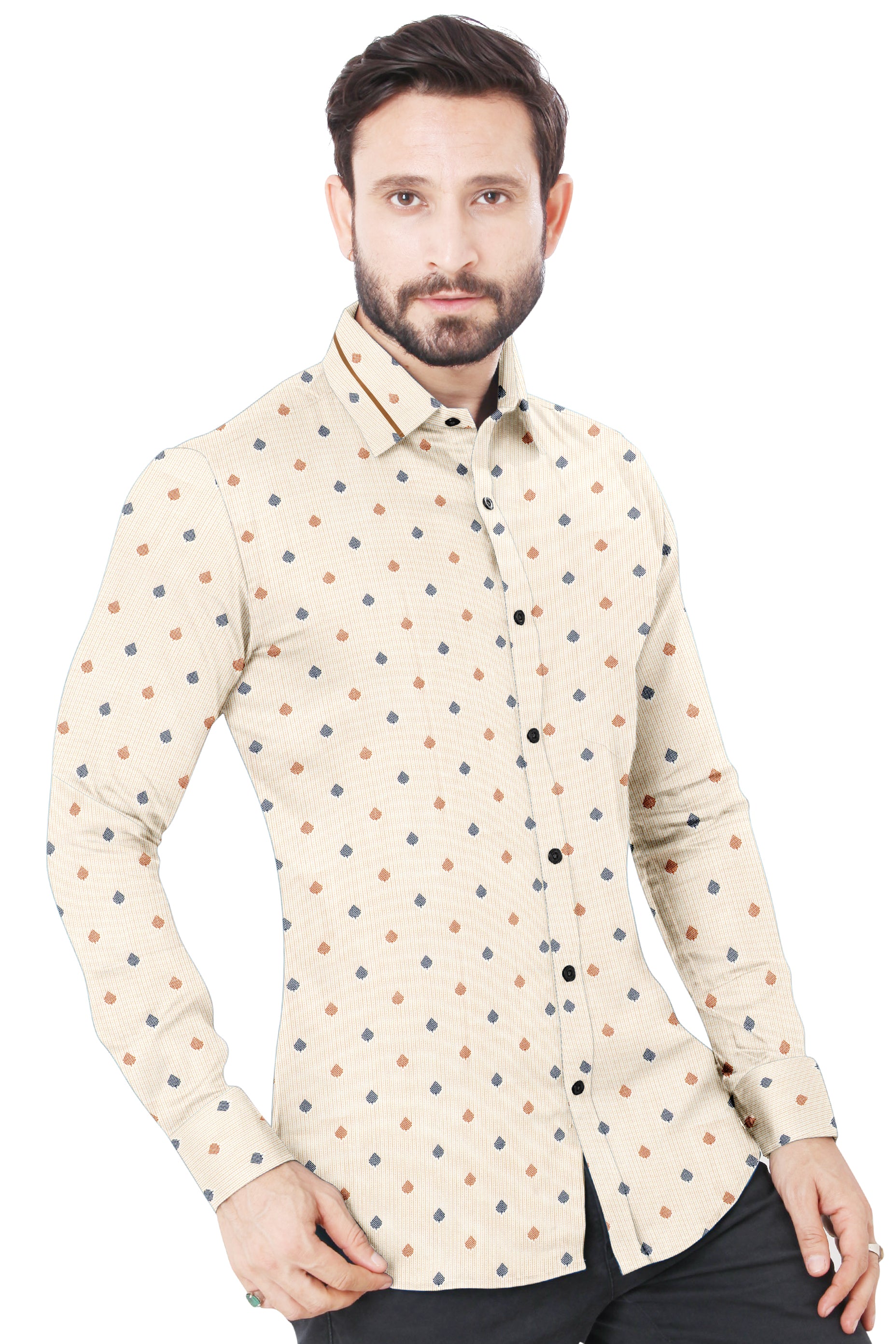 Men Printed Design Casual Shirt 100% Cotton