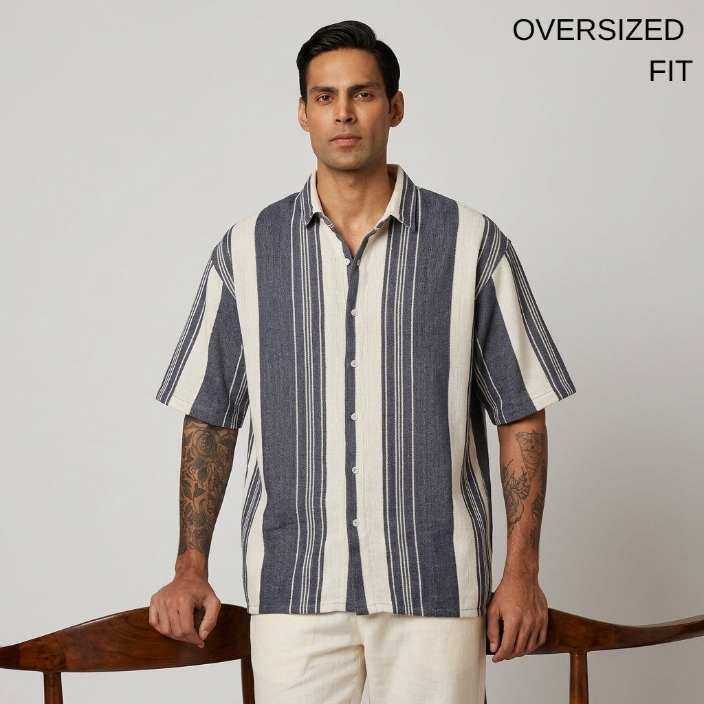 Stone Grey Urban Stripe Knit Shirt