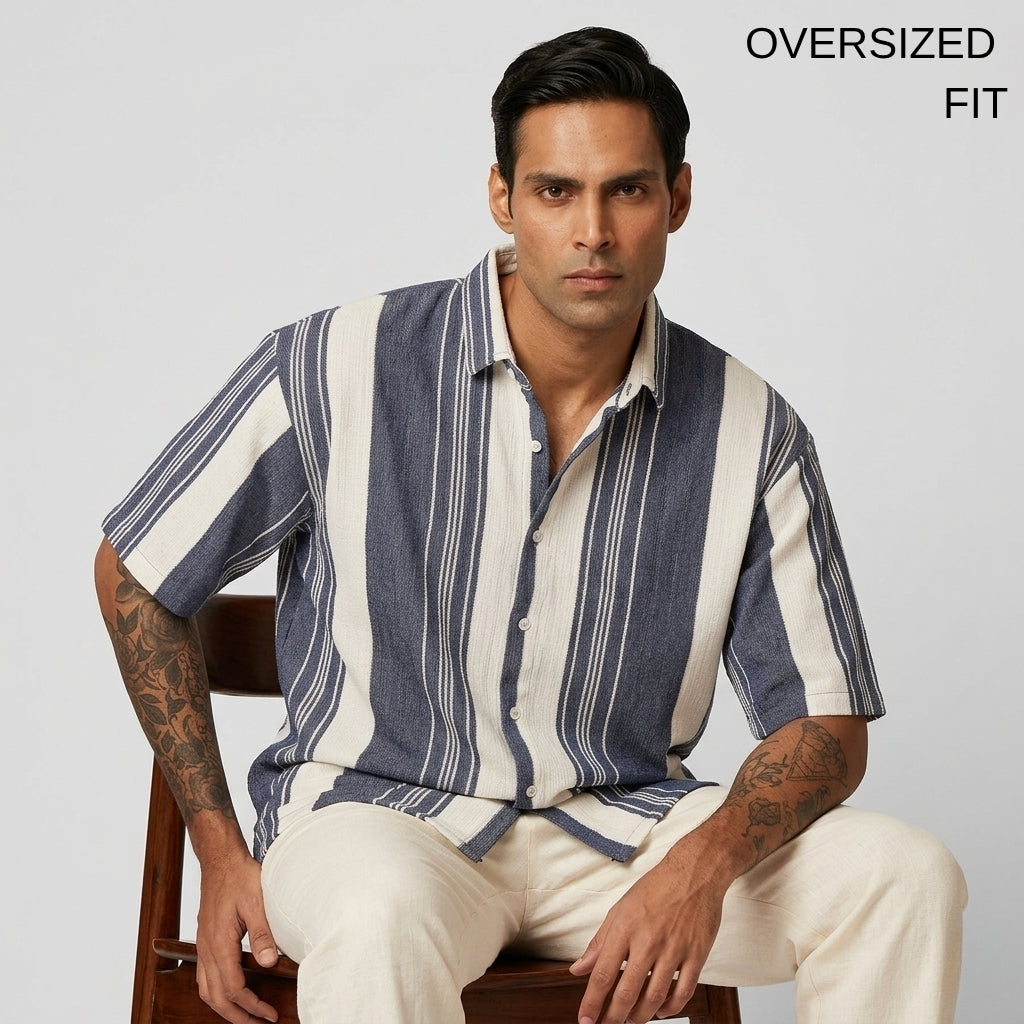 Stone Grey Urban Stripe Knit Shirt