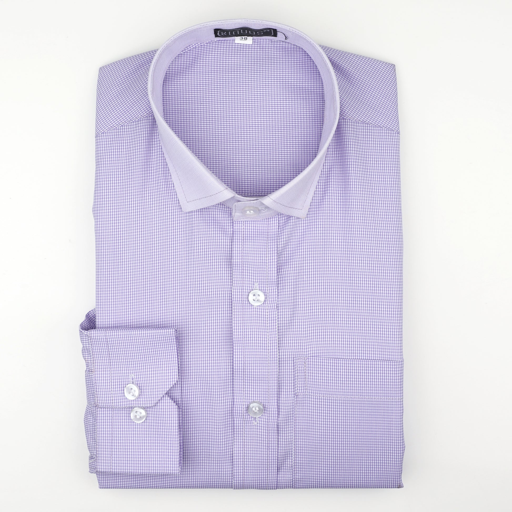 Lilac Checkered Men's Shirt