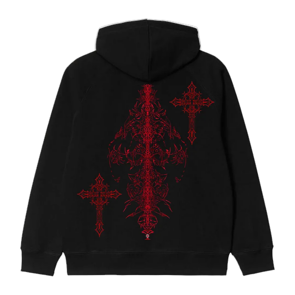 Crimson Reliquary Oversized Hoodie - styleflea