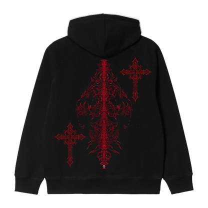 Crimson Reliquary Oversized Hoodie - styleflea