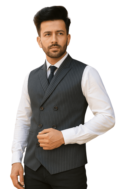 Charcoal Regular Formal Waistcoat - styleflea