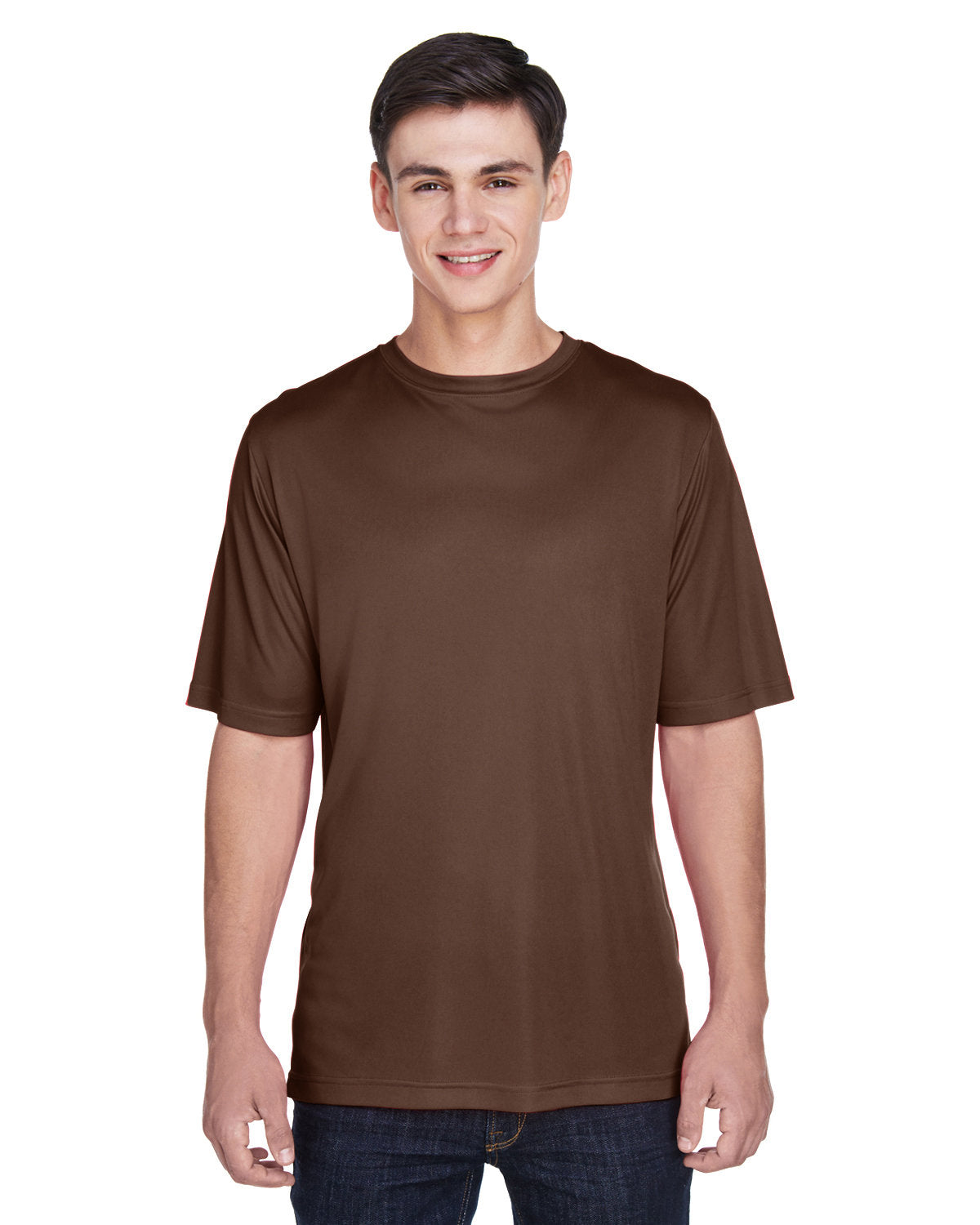 Half Sleeves Crew Neck T-shirt - Coffee