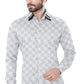 White and Black Checkered Men's Shirt