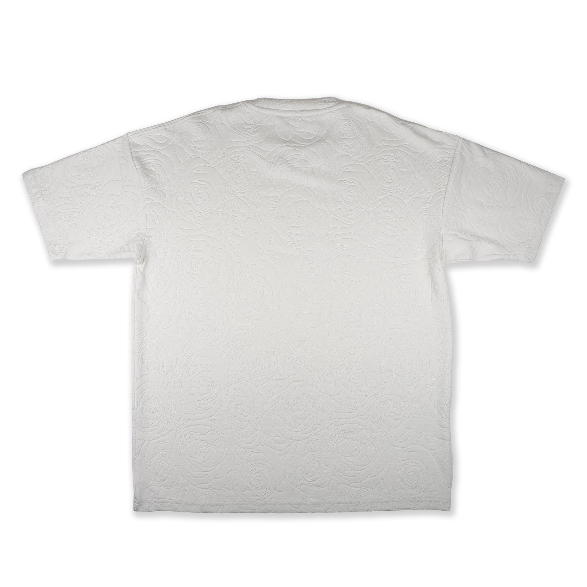 White Rose Embossed Drop Shoulder T-Shirt