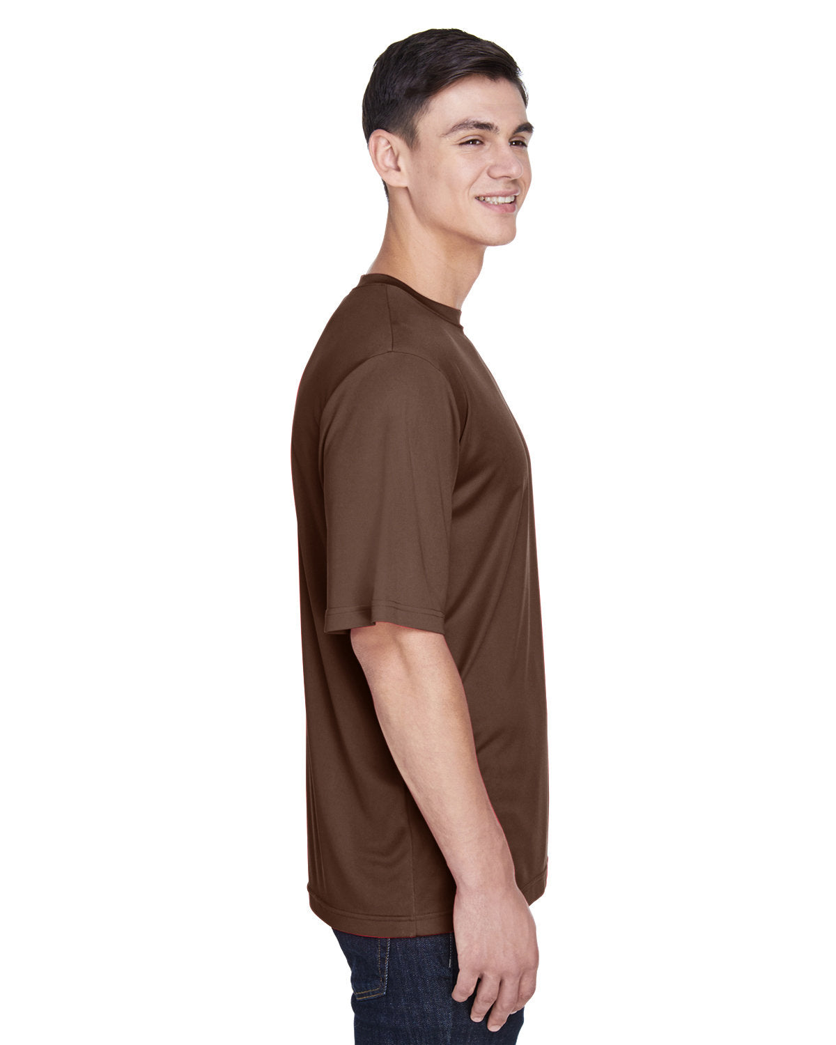 Half Sleeves Crew Neck T-shirt - Coffee