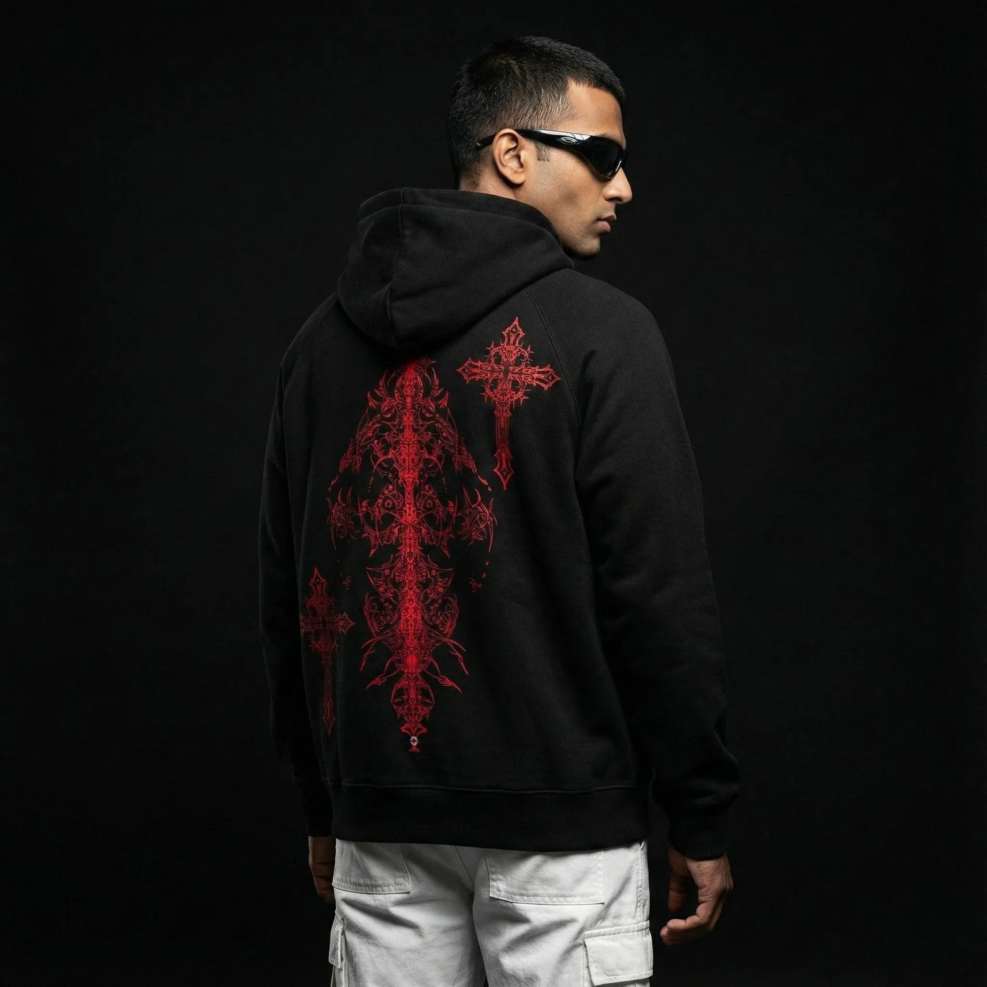 Crimson Reliquary Oversized Hoodie - styleflea