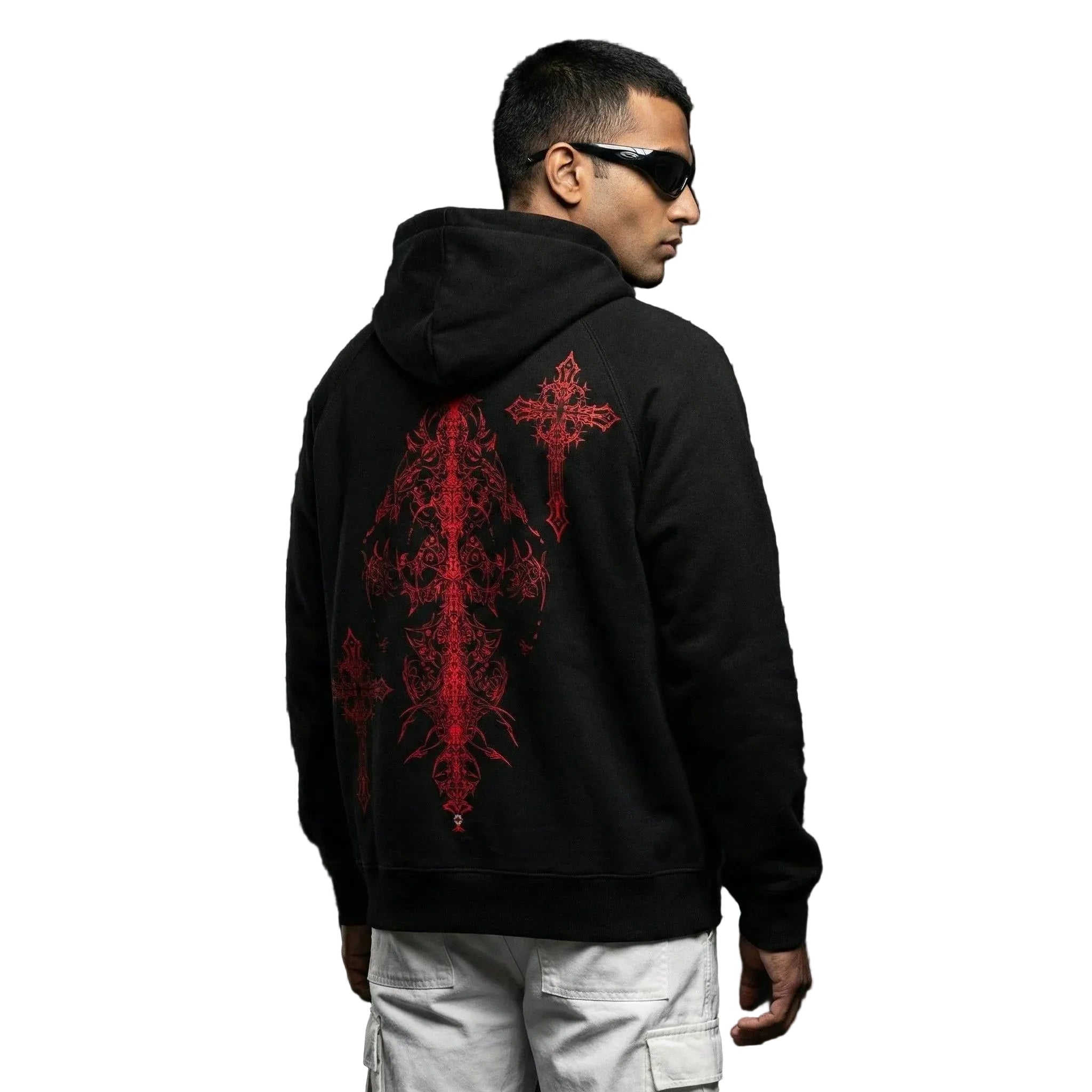 Crimson Reliquary Oversized Hoodie - styleflea
