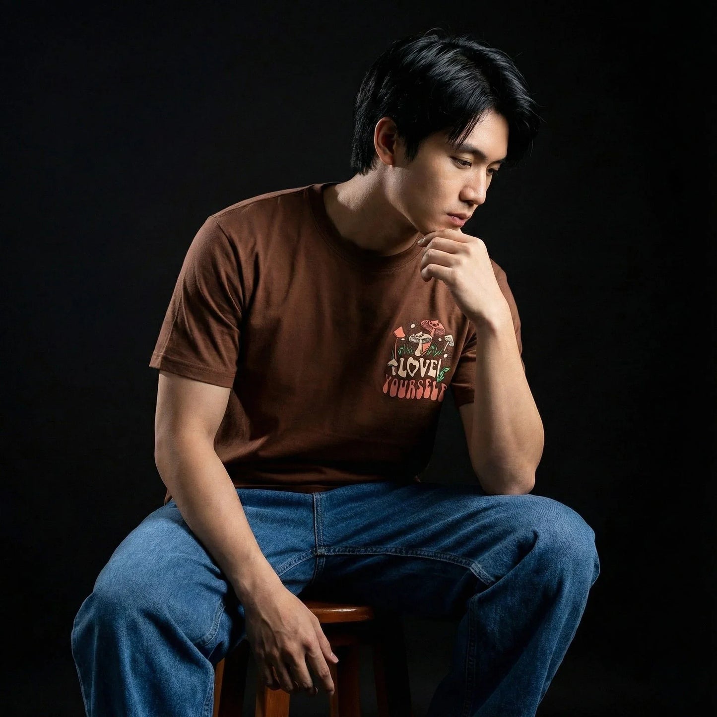 Love Yourself Earthy Brown Oversized T-Shirt - styleflea