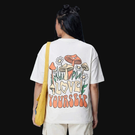 Love Yourself White Oversized T-Shirt - styleflea