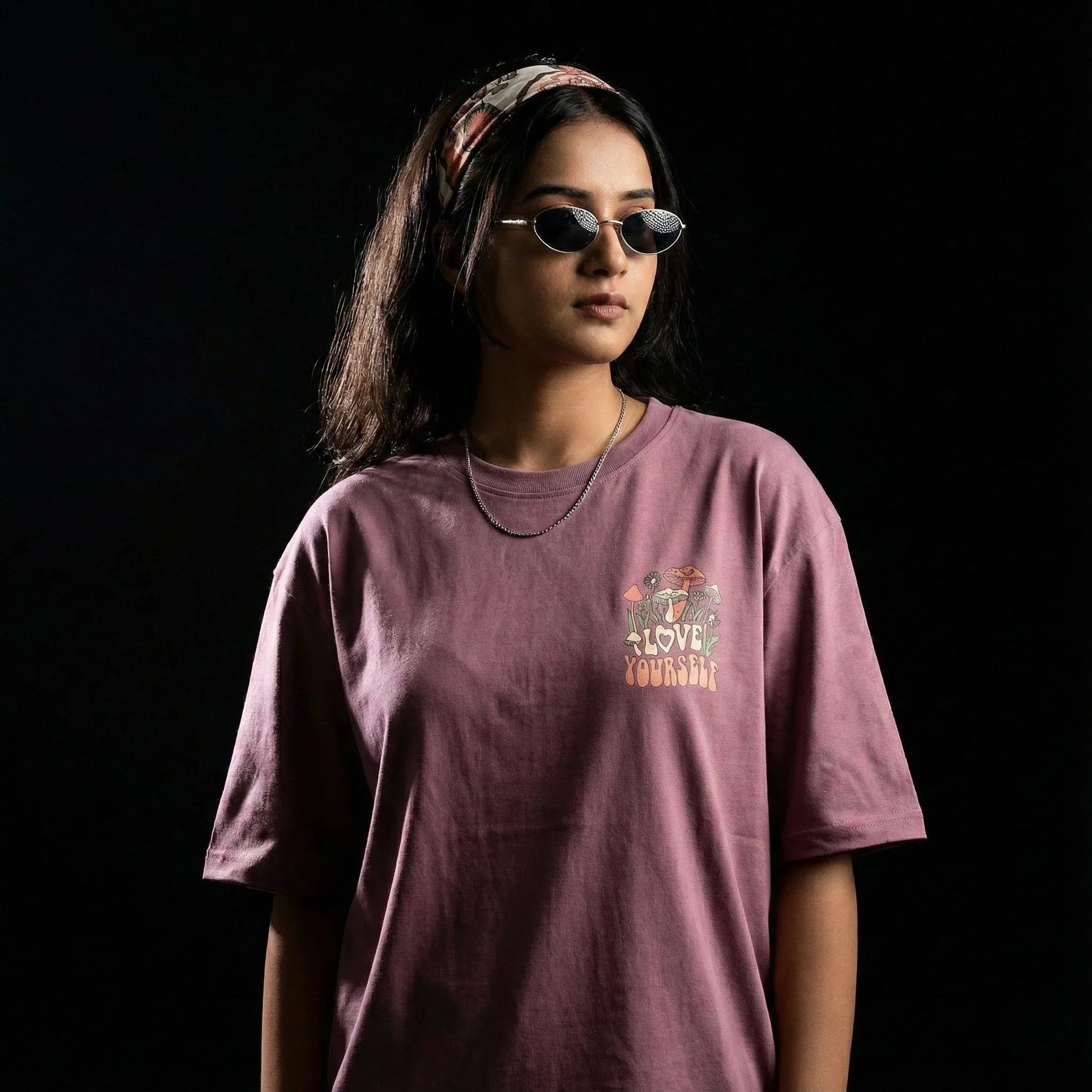 Love Yourself Mauve Oversized T-Shirt - styleflea