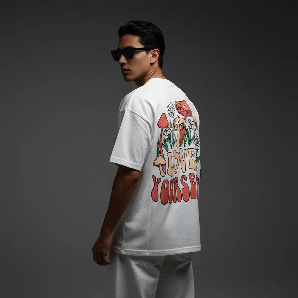 Love Yourself White Oversized T-Shirt - styleflea
